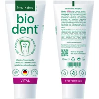 Biodent Vital Fluoride-Free Toothpaste | Terra Natura Toothpaste without Fluoride | 12 x 75ml