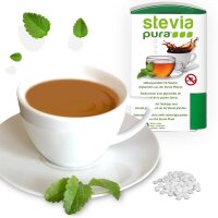 2x300 Compresse di Dolcificante Stevia Dosatore | Ricaricabili | Dispenser di Stevia in Compresse