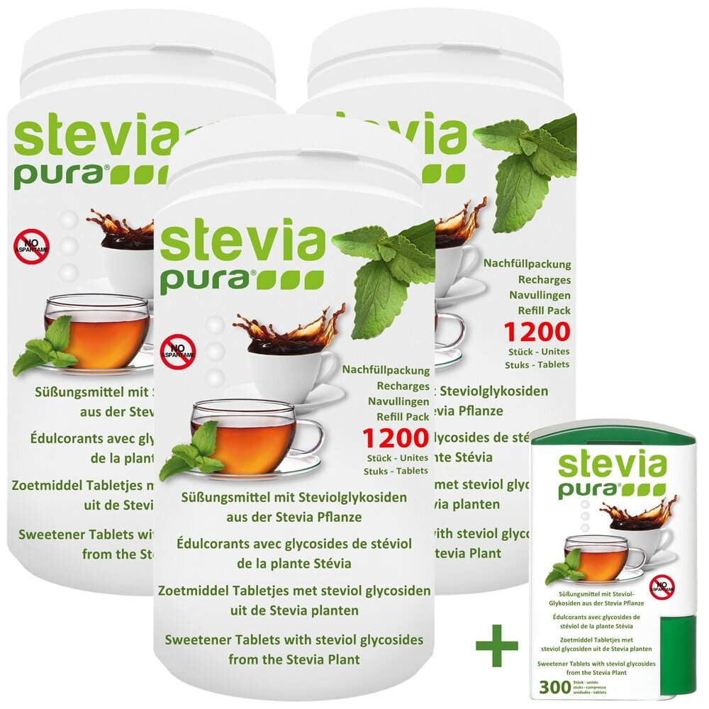 Stévia Edulcorant Recharge Stevia Comprimés 3900 | stevia-pura, 25,89