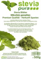 Hojas de Stevia - CALIDAD PREMIUM - Stevia rebaudiana, microfina molida 500g