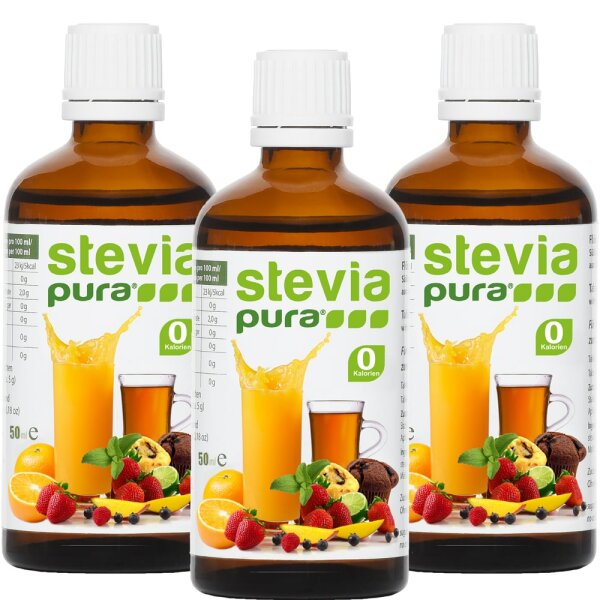 Stevia Flüssigsüße | Stevia flüssig Extrakt | Stevia Drops | 3x50ml