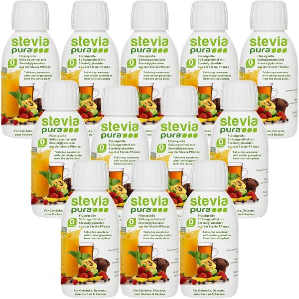 Stevia vloeibare zoetheid | Stevia-vloeistof | Vloeibare tafel zoetheid 12 x 150 ml