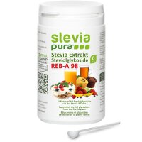 Estratto di stevia puro, altamente puro, altamente concentrato - 95% glicoside steviolico - 98% rebaudioside-A - 100g | incl. cucchiaio di dosaggio