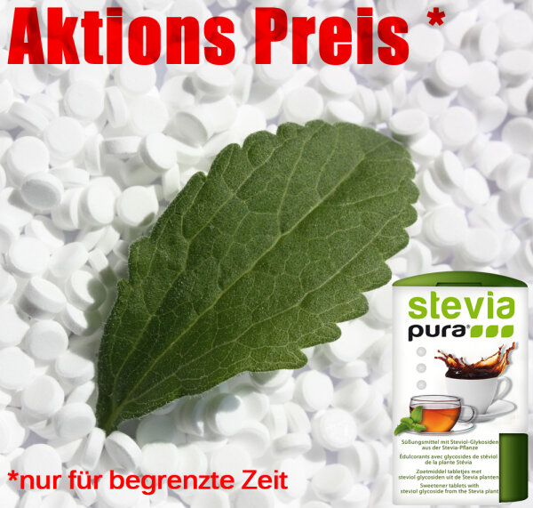 10.000 compresse di Stevia - confezione di ricarica compresse Stevia + dispenser