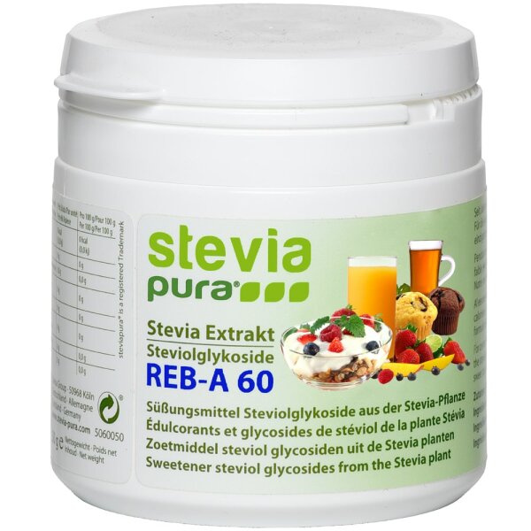 Estratto di stevia altamente concentrato puro - 95% glicosidi steviolici - 60% rebaudioside-A - 50g | incl. cucchiaio di dosaggio