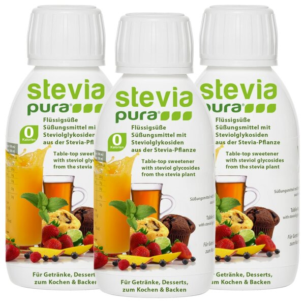 Stévia Édulcorant Liquide | Gouttes Liquide de Stévia Pure | Stévia Liquide | 3x150ml