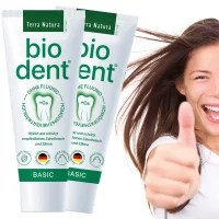 Biodent Basics Zahncreme ohne Fluorid | Terra Natura Zahnpasta | 6 x 75ml