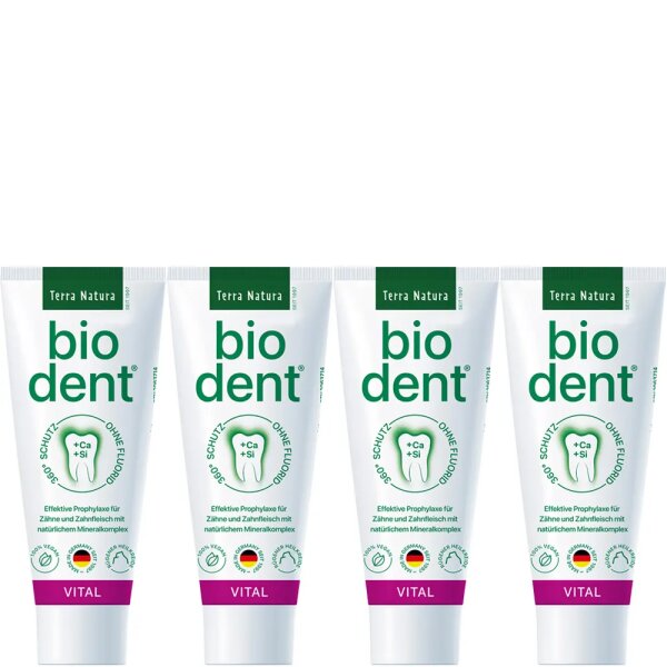 4 x pasta de dientes Vital Stevia Bio Dent - pasta de dientes Terra Natura - 75ml