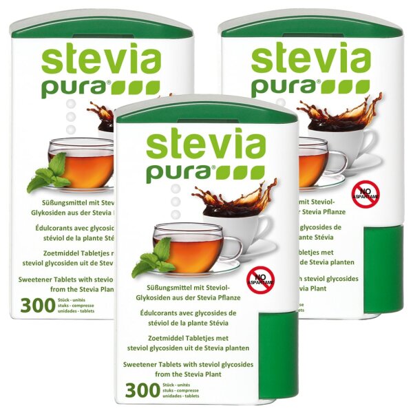 3x300 Stevia Sweetener Tablet Dispenser